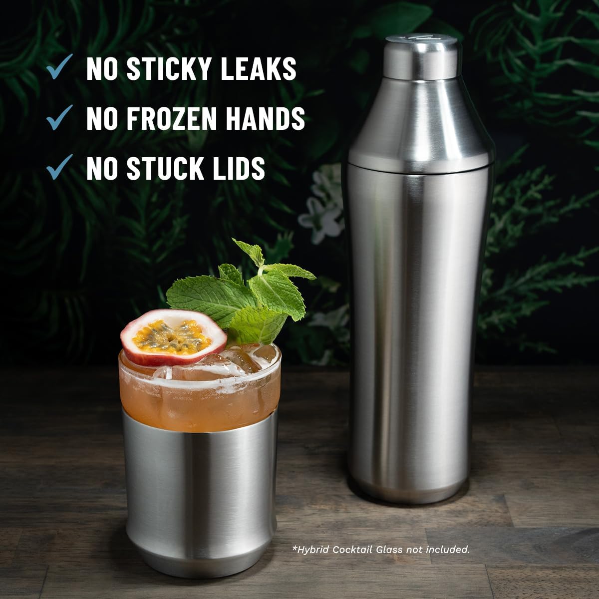 Vacuum Insulated Stainless Steel Cocktail Shaker, 28oz Hybrid Martini Shaker with Built-In Measuring System and Strainer, Leak-Resistant Bar Shaker for Home Use - PuriLite
