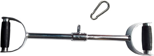 Press Down Bar Cable Attachment LAT Pull Down Bar Pull Down Machine Attachments V-shaped Bars with Rubber Handgrips & Revolving Hanger(24 Inch)