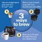 Hamilton Beach FlexBrew Trio 2-Way Coffee Maker, Compatible with K-Cup Pods or Grounds, Combo, Single Serve & Full 12c Pot, Black , 49902