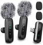 Upgraded Mini Wireless Lavalier Microphone with LED Display, USB-C Clip-on Mic for iPhone, iPad, Android, Small Lapel Mic for Recording YouTube Video Podcast Vlog (USB-C Port)