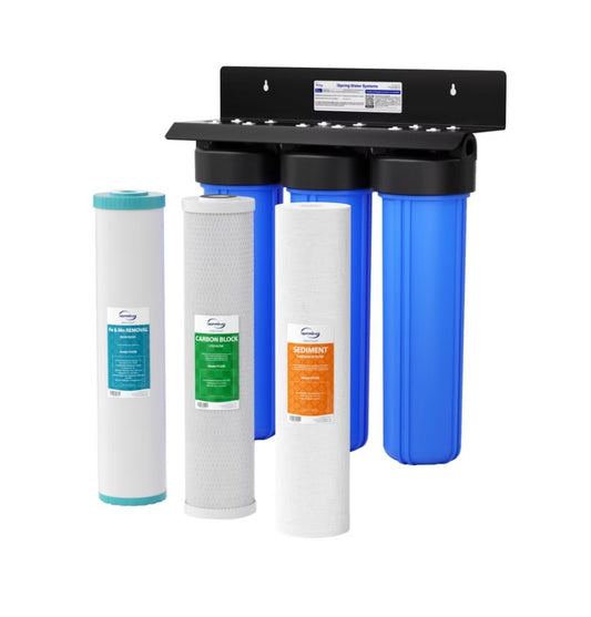 iSpring WGB32BM 3-Stage Whole Home Water Filter System, 15 GPM, Iron & Manganese Reduction