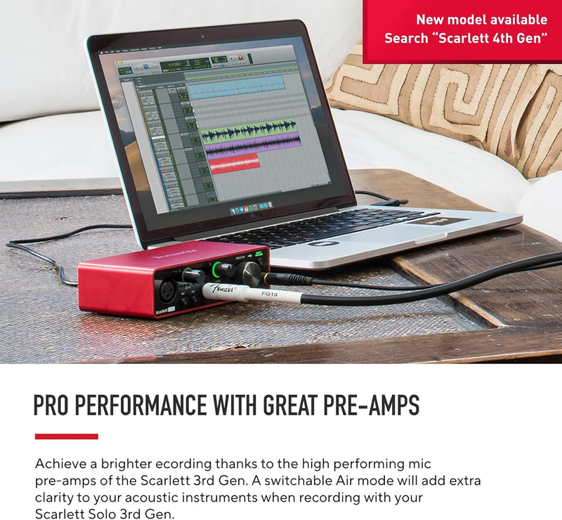 Focusrite Scarlett Solo (3rd Gen) USB Audio Interface with Pro Tools | First