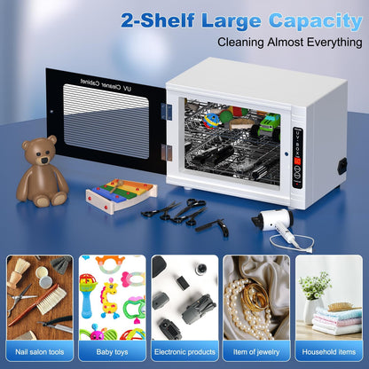 UV Light Nail Tool Cleaning Machine 12L High Capacity UV Cleaning Cabinet Salon Tools Cleaning Box with Timer Setting