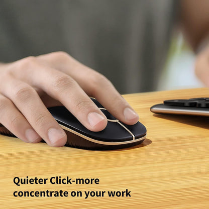 Wireless Mouse, Vssoplor 2.4G Slim Portable Computer Mice with Nano Receiver for Notebook, PC, Laptop, Computer-Gold and Black