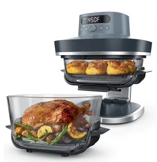 Purilite Select 6-in-1 Glass Air Fryer 6QT & 2.5QT – 450°F High Heat, Multi-Function Countertop Oven, Microwave & Dishwasher Safe Containers - PuriLite