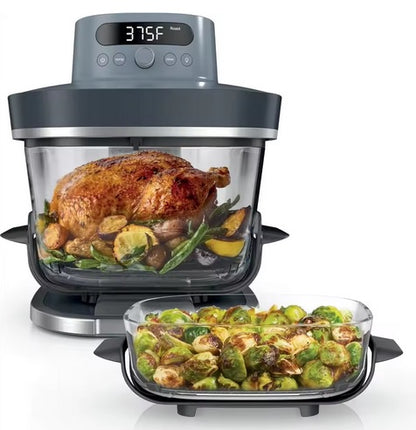 Purilite Select 6-in-1 Glass Air Fryer 6QT & 2.5QT – 450°F High Heat, Multi-Function Countertop Oven, Microwave & Dishwasher Safe Containers - PuriLite