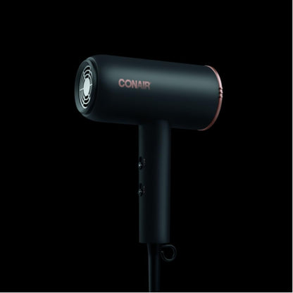 Conair 1875 Watt HTDC Titanium Pro 330C Hair Dryer, Ceramic Titanium Technology, Includes Concentrator and Diffuser,Tourmaline technology, Black, Perfect for travel