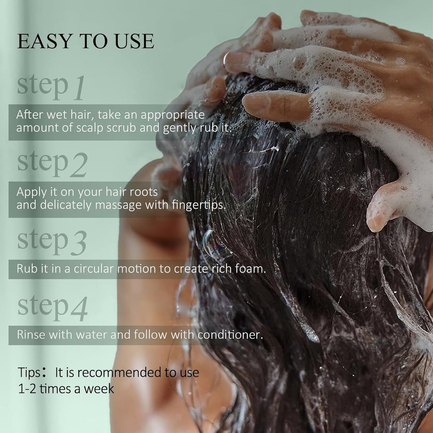 VOERUY Scalp Scrub, Rosemary Scalp Exfoliator Scrub Shampoo, Scalp Treatment with Mint Oil, Hair Treatment to Clarify and Remove Build Up with Silicone Scalp Massager - 300g