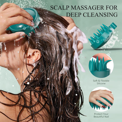 VOERUY Scalp Scrub, Rosemary Scalp Exfoliator Scrub Shampoo, Scalp Treatment with Mint Oil, Hair Treatment to Clarify and Remove Build Up with Silicone Scalp Massager - 300g
