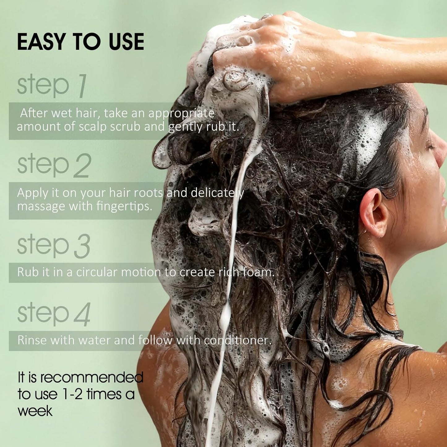 VOERUY Scalp Scrub, Tea Tree Scalp Exfoliator Shampoo, 2-in-1 Hair Treatment with Mint Oil, Clarify and Remove Build up with Silicone Scalp Massager, 10.6oz/300g