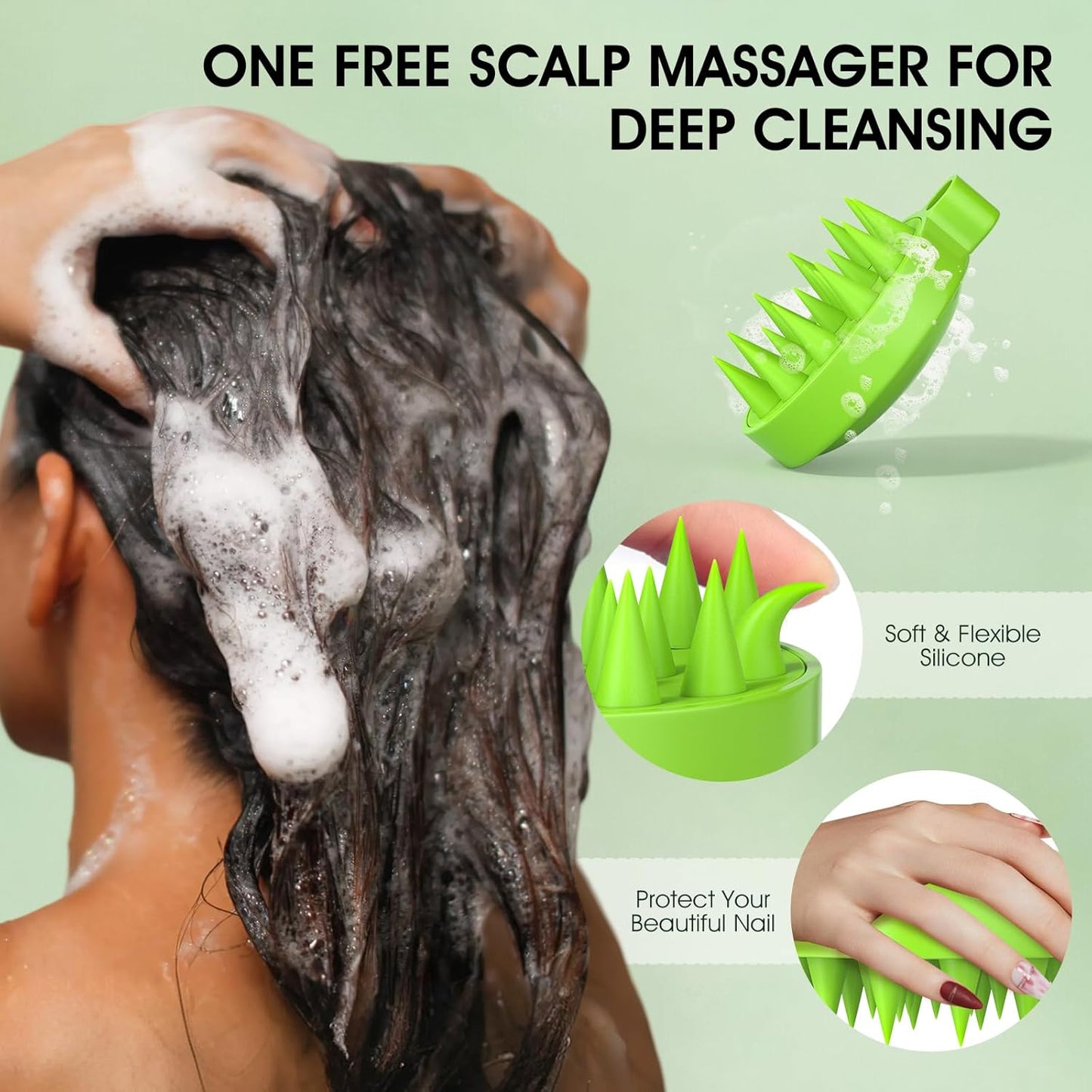 VOERUY Scalp Scrub, Tea Tree Scalp Exfoliator Shampoo, 2-in-1 Hair Treatment with Mint Oil, Clarify and Remove Build up with Silicone Scalp Massager, 10.6oz/300g