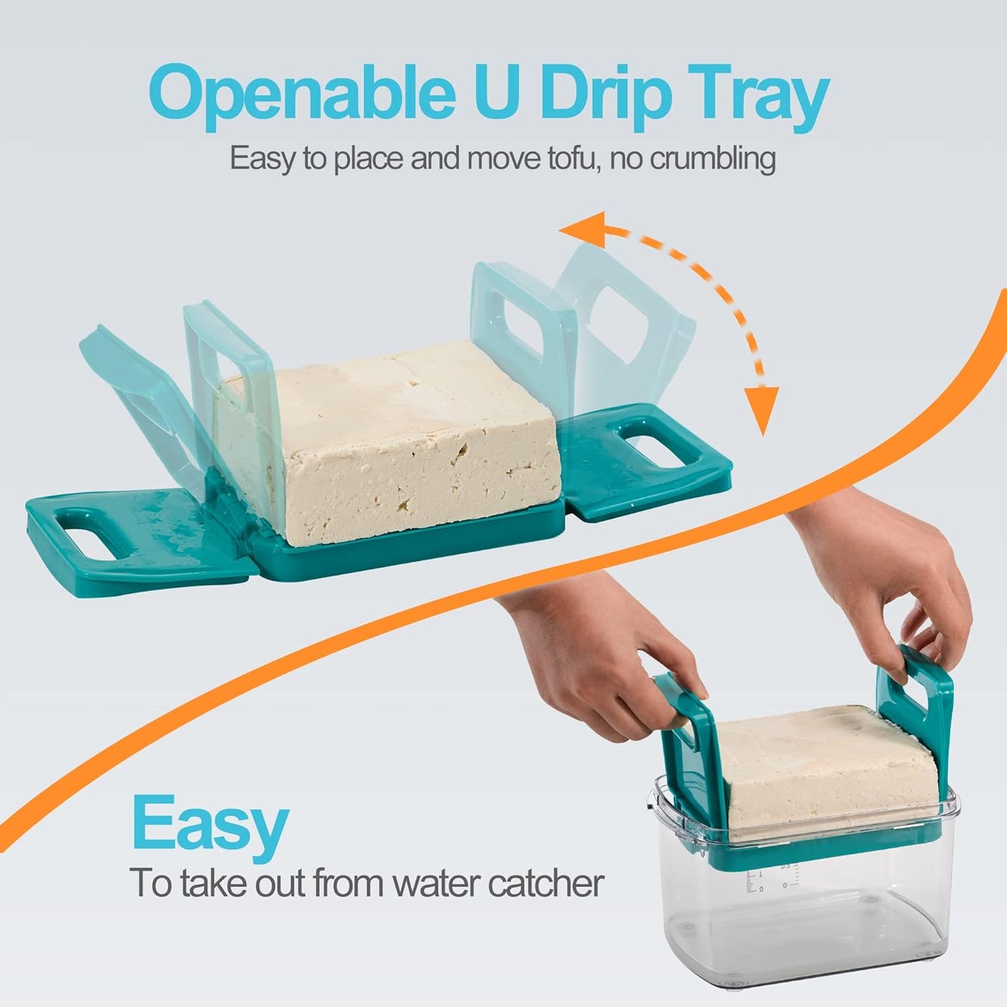 Noya Adjustable Tofu Press - Vegan Tofu Presser to Speed up Removing Water from Silken, Firm, and Extra Firm Tofu in 10-30mins Without Crack - Bpa Free