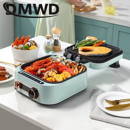 Purilite Select Electric Double-Sided Griddle 220V – 1800W Non-Stick Deep Baking Pan for BBQ, Hot Pot, Steak, Pancake & Pizza