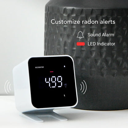 Ecosense EB100 EcoBlu, Home Radon Detector, Capture & Display Results Every 10 Minutes, Short & Long-Term Continuous Monitoring, Easy to Use