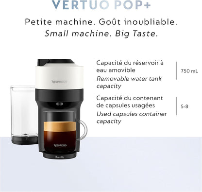 Nespresso Vertuo Pop+ Coffee and Espresso Machine by Breville - Coconut White