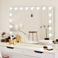 COOLJEEN 31.5x23.6-inch Large Hollywood Beauty Makeup Mirror with 18 LED Bulbs 3 Colors Lighting Mode Cosmetic Vanity USB Charging Port 10X Magnifier for Women Girl (White,No Bluetooth)