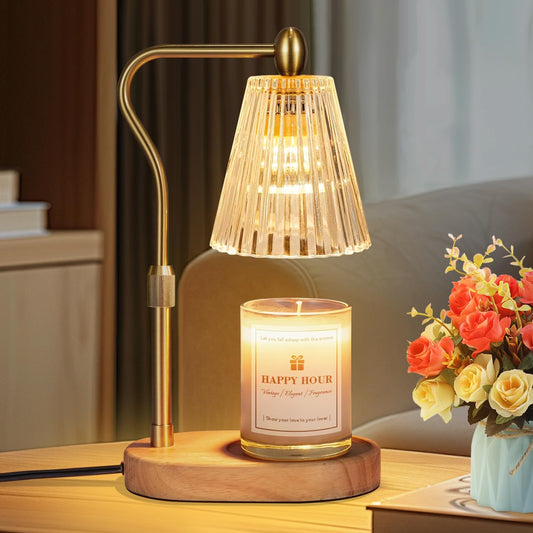 Imenlox Dimmable Candle Warmer Lamp with Timer, Electric Melting Lamps for Jar Candles, Wax Melt Warmers with 2 * 50W Bulbs for Home Bedroom Decor