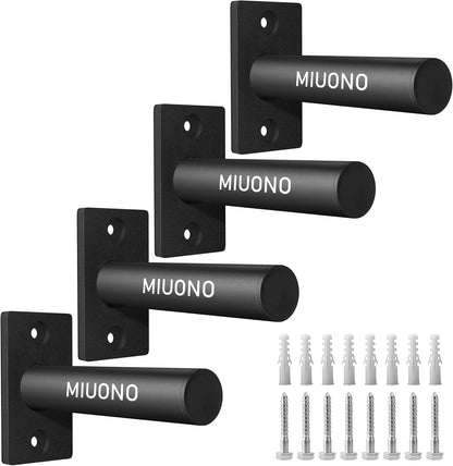 MIUONO Weight Plate Holder, Wall Mounted Weight Rack Storage for 2" Olympic Weight Plate, 4 Pack Home Gym Organizer (Upgraded Larger Screws)