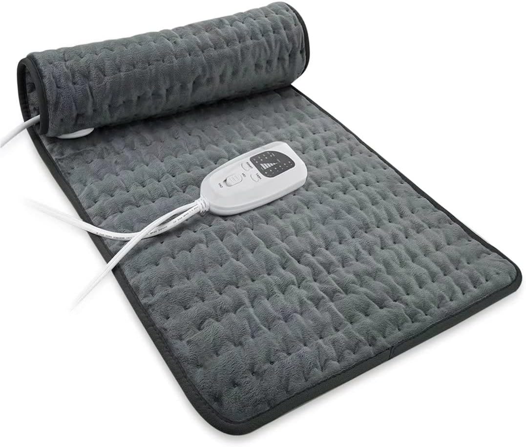 Electric Heating Pad – Large 24" x 12" Fast Heating Heat Pad with Moist & Dry Heat – Soft Washable Heating Pad with 6 Temperature Levels & 4 Timer Settings - PuriLite