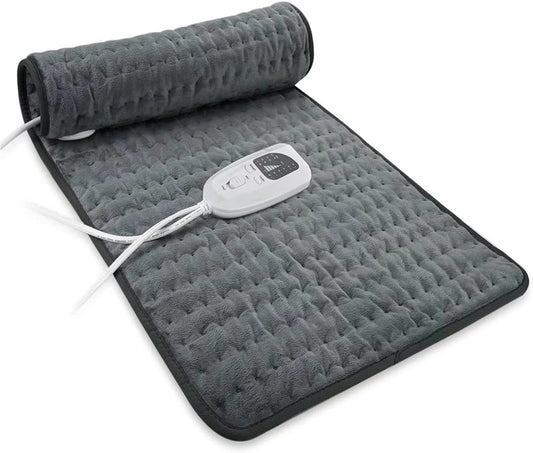 Electric Heating Pad – Large 24" x 12" Fast Heating Heat Pad with Moist & Dry Heat – Soft Washable Heating Pad with 6 Temperature Levels & 4 Timer Settings - PuriLite