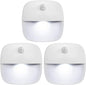 (upgraded) motion sensor light, cordless battery powered LED night light, wall light, closet light, security light for stairs, hallways, bathrooms, kitchens, cabinets (white - 3 pack)