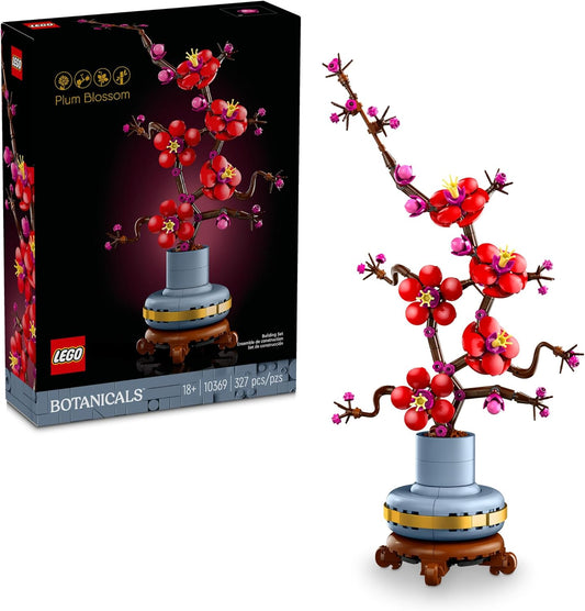 Adult Floral Building Set Artificial Flower Decor, DIY Plum Blossom Centerpiece for Home and Office, Relaxing Craft Kit Ages 18+ - PuriLite