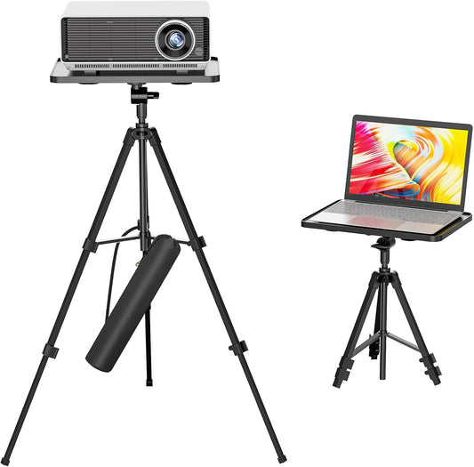 WALI Projector Tripod Stand, Portable Holder Mount for Universal Projector, Laptop, DJ Equipment with Adjustable Height 18 to 35 Inch, Perfect for Office, Home, Stage or Studio Use (PRS001), Black
