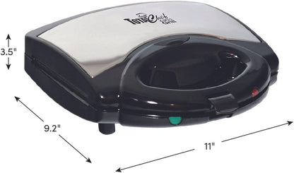Total Chef Waffle Maker - Mini Belgium Gaufrier, Sandwich, Grill, Panini Press Machine, Electric, Non-Stick Removable Plates, Easy To Clean Countertop Cooking Kitchen Appliance For Breakfast, 4 in1
