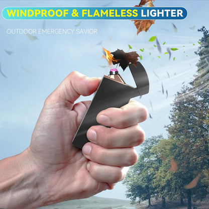 Gifts for Him Her Men Boyfriend Husband, Coquimbo Electric Lighter USB Rechargeable Windproof Lighter, Flameless Dual Arc Plasma Lighter for Household Candie Incense Fireplace (Black)