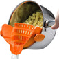 Original Kitchen Gizmo Strainer for Pots, Pans, and Bowls - Adjustable Silicone Clip on Colander - Snap N Strain Kitchen Gadget for Fruits, Veggies, Salads, Pasta, and More - Dishwasher Safe - Orange