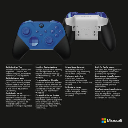 Xbox Elite Series 2 Core Wireless Gaming Controller – Blue Series X|S, One, Windows PC, Android, and iOS