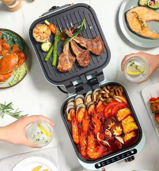 Purilite Select Electric Double-Sided Griddle 220V – 1800W Non-Stick Deep Baking Pan for BBQ, Hot Pot, Steak, Pancake & Pizza - PuriLite