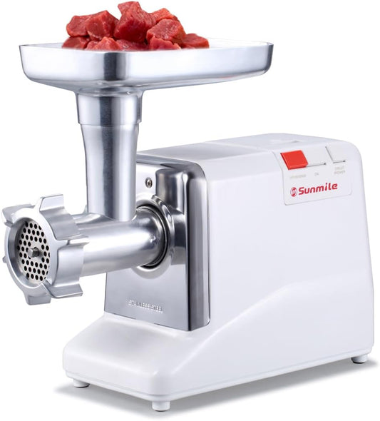 Sunmile SM-G50 ETL Electric Meat Grinder - Max 1.3 HP 1000W Heavy Duty Meat Mincer Sausage Grinder - Metal Gears, Reverse, Circuit Breaker, Stainless Steel Cutting Blade and Plates, 1 Big Sausage Stuffs