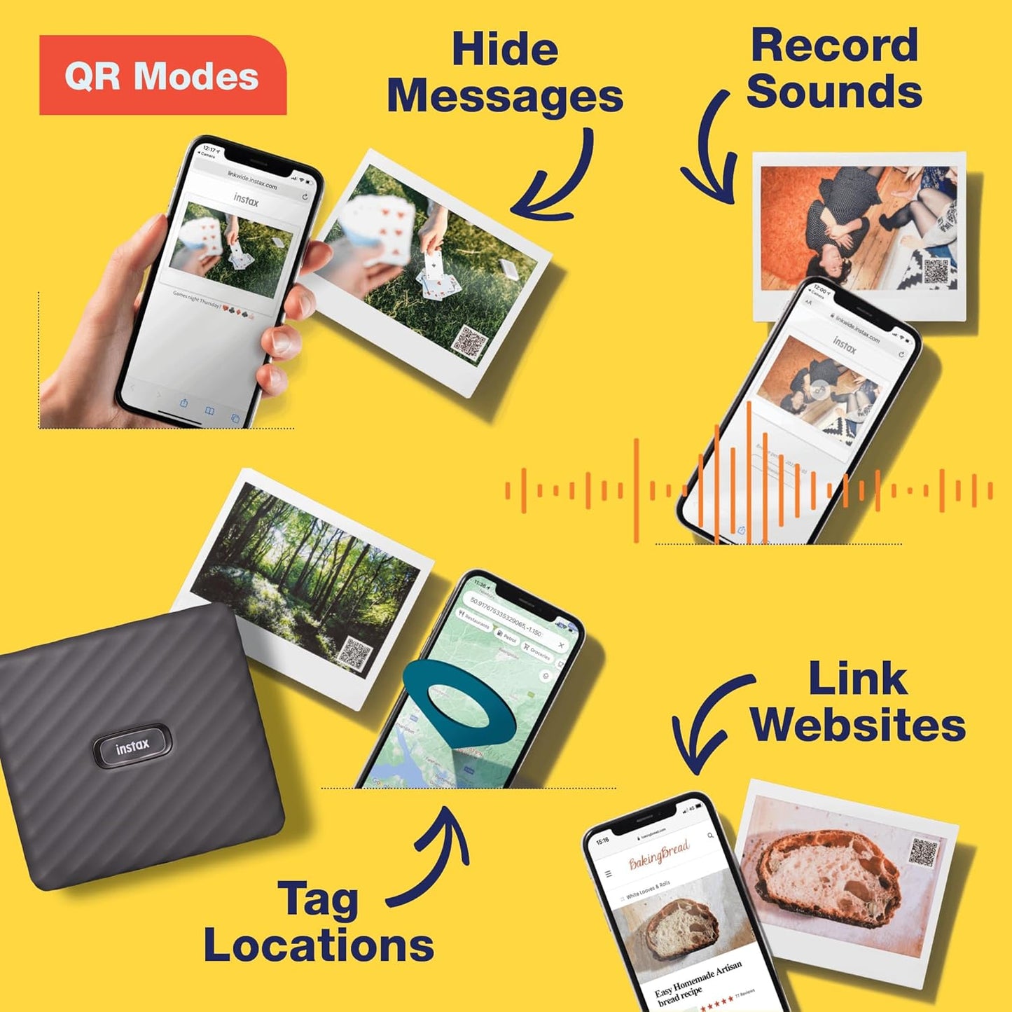 Fujifilm Instax Wide Link Smartphone Printer in Ash White | 16719550