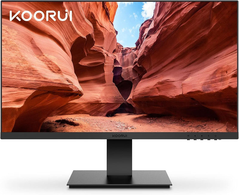 KOORUI 24 Inch Computer Monitor Full HD 1920 x 1080p VA Display 75Hz 3000:1 Contrast Ratio with HDMI, VGA, Frameless, 75 x 75 mm VESA Mountable, Ergonomic Tilt, Black, 24N1A