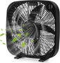 Tangkula 3-Speed Box Fan, 20 inch Floor Fan for Full-Force Circulation with Air Conditioner, 3 Settings, Adjustable Dial, Carrying Handle, Portable Floor Fan for Home, Compact & Lightweight (Black)
