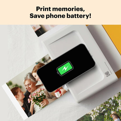 KODAK Dock Plus 4PASS Instant Photo Printer (4x6 inches) + 90 Sheets Bundle (10 Initial Sheets + 80 Sheets Pack)