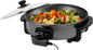 Ovente SK11112B Electric Skillet with Non-Stick Aluminum Body, 12 Inch, 1400-Watts, Temperature Controller, Tempered Glass Cover, Cool-Touch Handles, Black