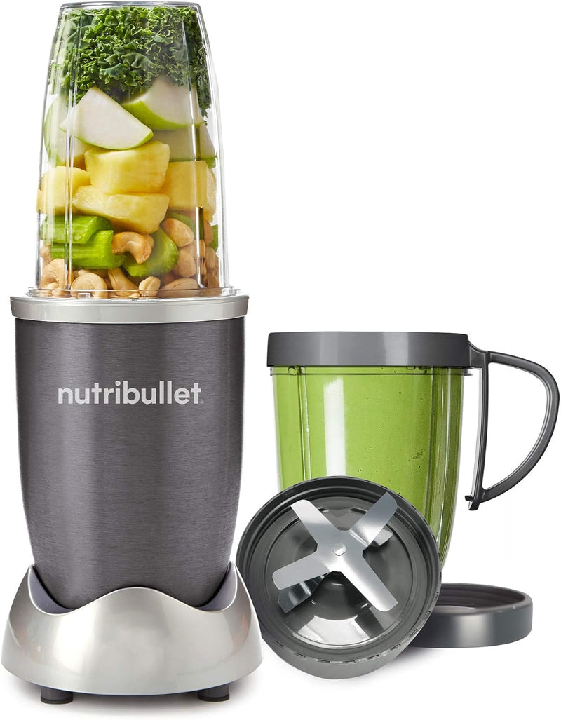 NutriBullet 600 Superfood Nutrition Extractor, Blender & Mixer System (8-Piece Set), Silver