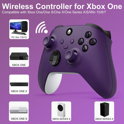 ADHJIE Xbox One Controller, 2.4GHz Wireless Controller Compatible with Xbox One/One S/One X/Xbox Series S/X/PC with 3.5mm Headphone Jack, Purple