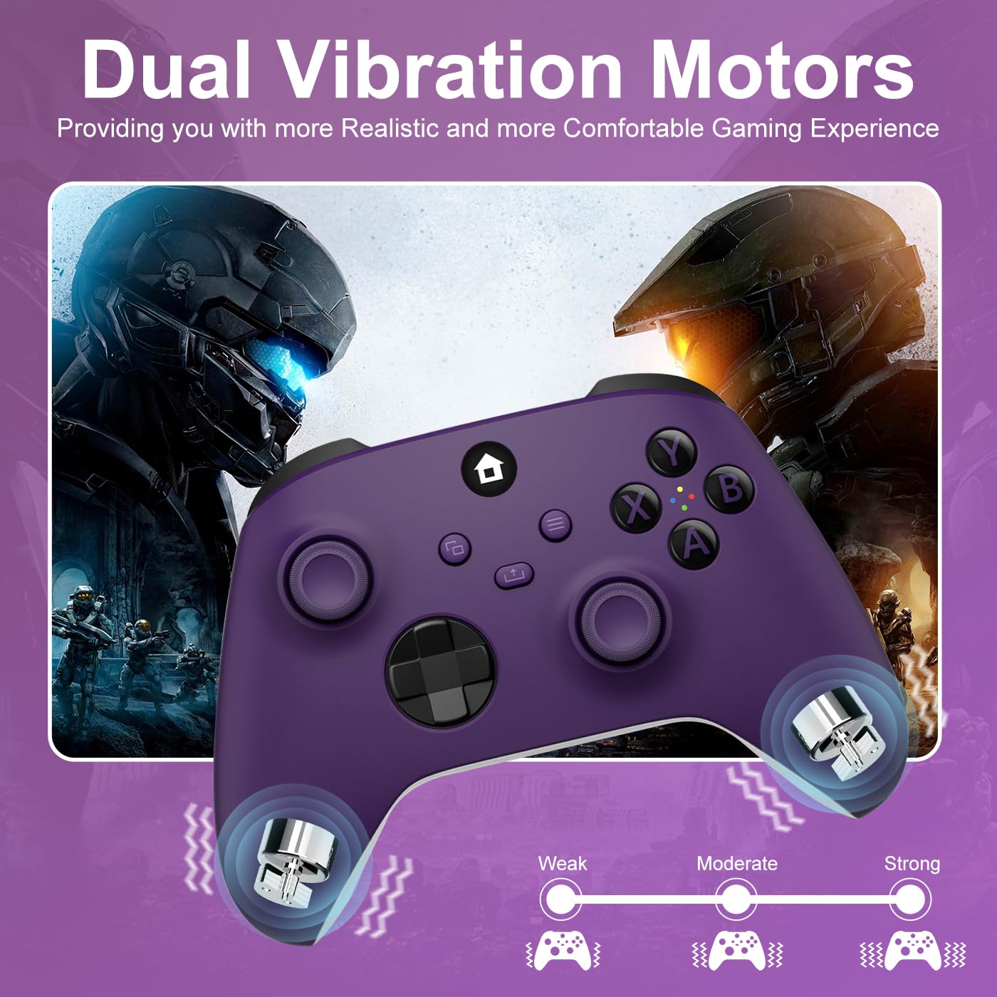 ADHJIE Xbox One Controller, 2.4GHz Wireless Controller Compatible with Xbox One/One S/One X/Xbox Series S/X/PC with 3.5mm Headphone Jack, Purple