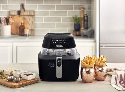 DeLonghi FH2394.BK Rapid Crisp Digital 5Qt Air Fryer with 360° view