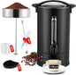 110 Cup Commercial Coffee Urn with Percolator, 1500W Upgraded Power, Quick-Brewing Coffee Maker With Auto Temp Control, Large Stainless Steel Hot Beverage Dispenser, Hot Water Urn