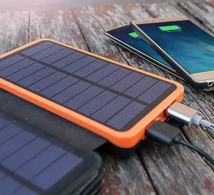 Purilite Select 20000mAh Solar Power Bank Portable Charger with Folding Solar Panel, Dual USB Output, Built-In Cables and LED Lamp for Smartphones and USB Devices