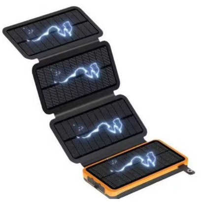 Purilite Select 20000mAh Solar Power Bank Portable Charger with Folding Solar Panel, Dual USB Output, Built-In Cables and LED Lamp for Smartphones and USB Devices