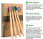 12 pack Bamboo Toothbrushes, Biodegradable Bamboo Toothbrush, BPA Free Soft Bristles Toothbrushes, Eco-Friendly Compostable Natural Wooden Toothbrush, Organic Charcoal Wood ToothBrushes (Multi-color)