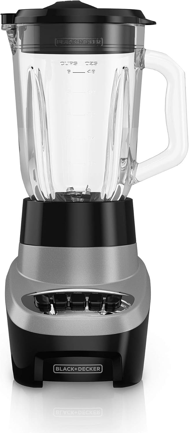 Black+Decker Multi Function Blender with QuadPro Blades in Silver/Black, BL1220SGC