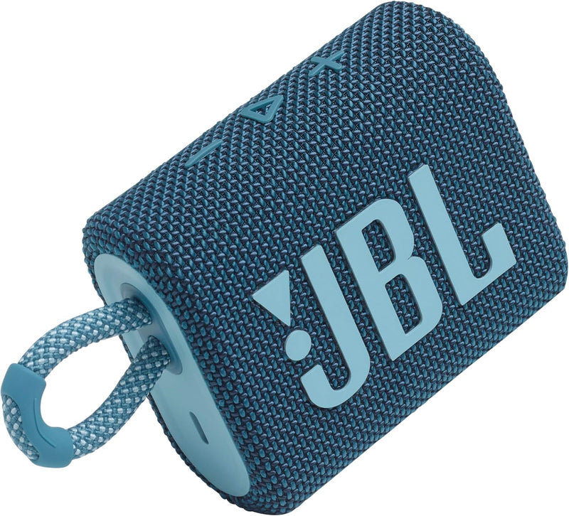 JBL Go 3: Portable Speaker with Bluetooth, Builtin Battery, Waterproof and Dustproof Feature Blue JBLGO3BLUAM