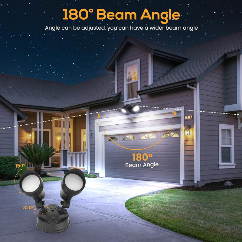Dusk to Dawn Outdoor Lighting, 24W 2000LM Dusk Till Dawn Light, 3CCT 3000K/4000K/6000K IP65 Security Lights Hardwired for House Garage Yard Walkway 1 Pack(Black)