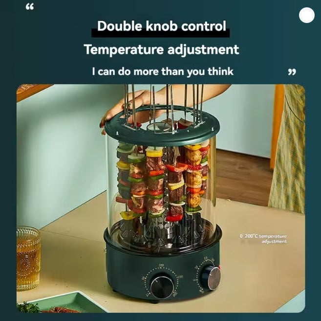 Purilite Select Electric Smokeless BBQ Skewer Grill with Automatic Rotating System – 12 Skewer Indoor Barbecue Grill for Home Cooking - PuriLite